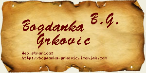 Bogdanka Grković vizit kartica